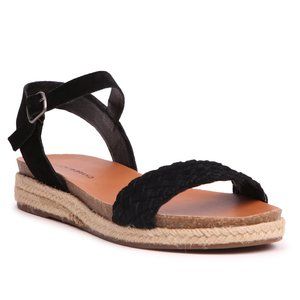 Lucky Brand Grecilyn Black Suede Sandals Size 7.5 New With Box